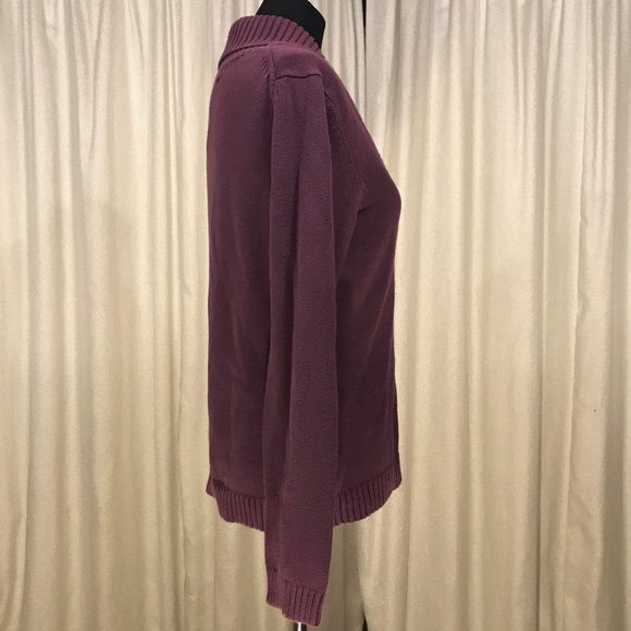 Geoffrey Beene Burgundy Cotton Sweater Medium - Picture 5 of 7